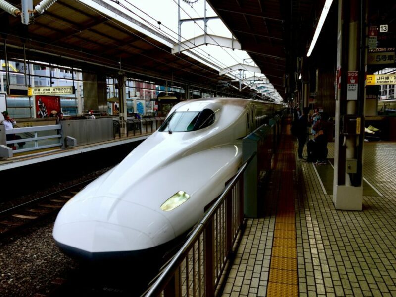 the bullet train to Kyoto